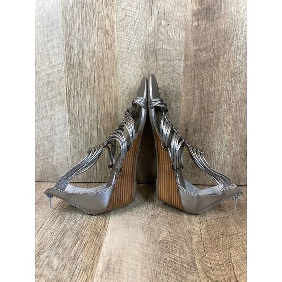 Audrey Brooks Sophia Gladiator Silver Zip Back Womens Size 9 Sandals - Picture 6 of 12